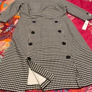 Checkered blk and off white dress.